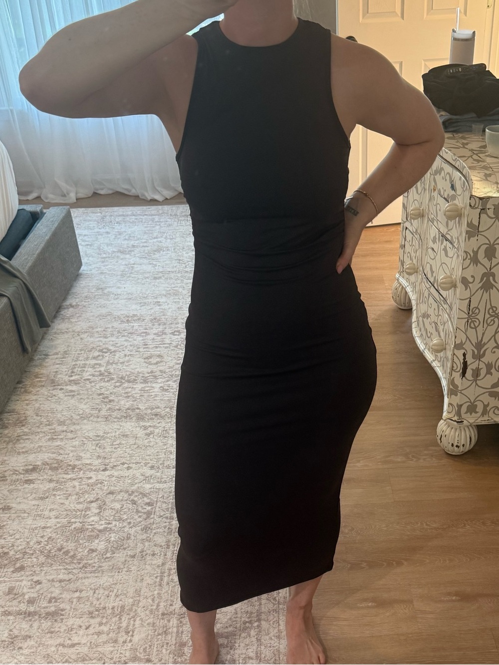 Classic Sleeveless chocolate brownMidi Dress